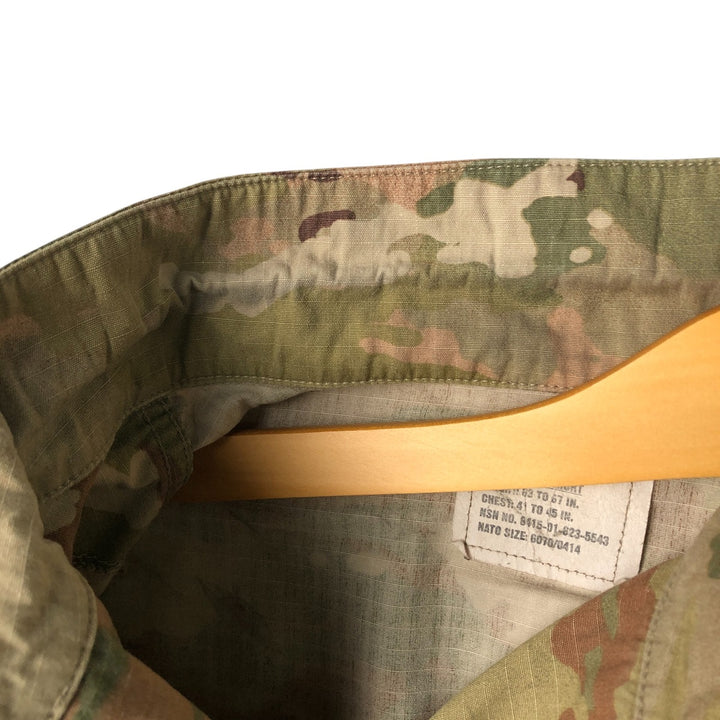 Authentic US military camouflage pattern Multicam camo ripstop military combat jacket, made in USA, size LARGE-SHORT, equivalent to men's L cotton Beige type Vintage Second Hand