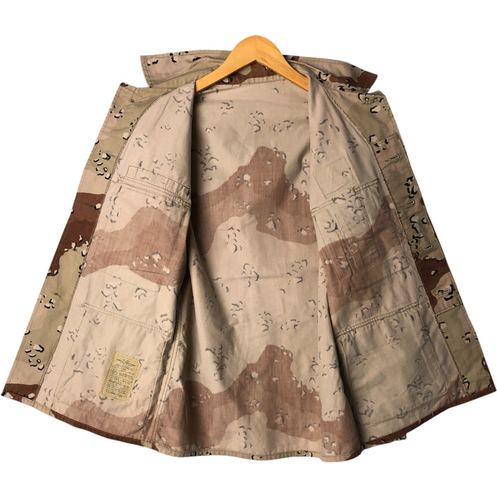 Vintage US Military Camouflage Pattern 6C Dessert Chocolate Chip Camo Stars and Stripes BDU Military Jacket, Men's Size Medium Nylon Beige type Vintage Second Hand