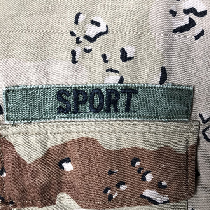 Vintage US Military Camouflage Pattern 6C Dessert Chocolate Chip Camo Stars and Stripes BDU Military Jacket, Men's Size Medium Nylon Beige type Vintage Second Hand