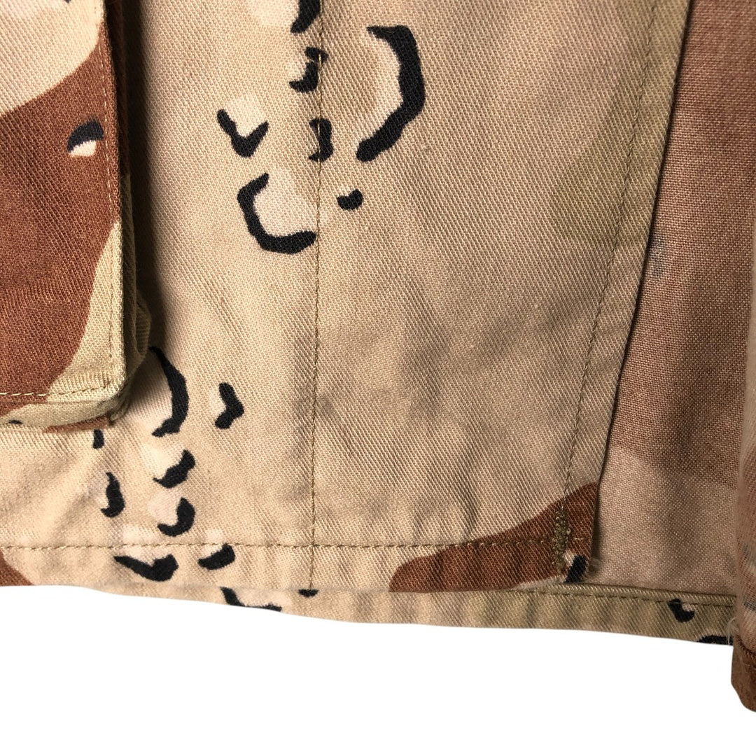 Vintage US Military Camouflage Pattern 6C Dessert Chocolate Chip Camo Stars and Stripes BDU Military Jacket, Men's Size Medium Nylon Beige type Vintage Second Hand