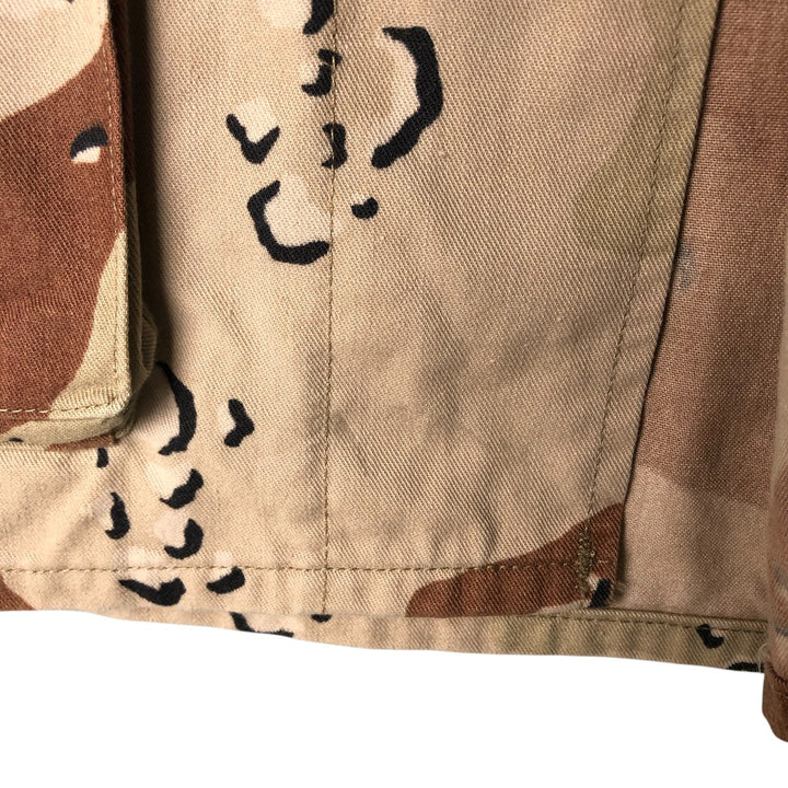Vintage US Military Camouflage Pattern 6C Dessert Chocolate Chip Camo Stars and Stripes BDU Military Jacket, Men's Size Medium Nylon Beige type Vintage Second Hand