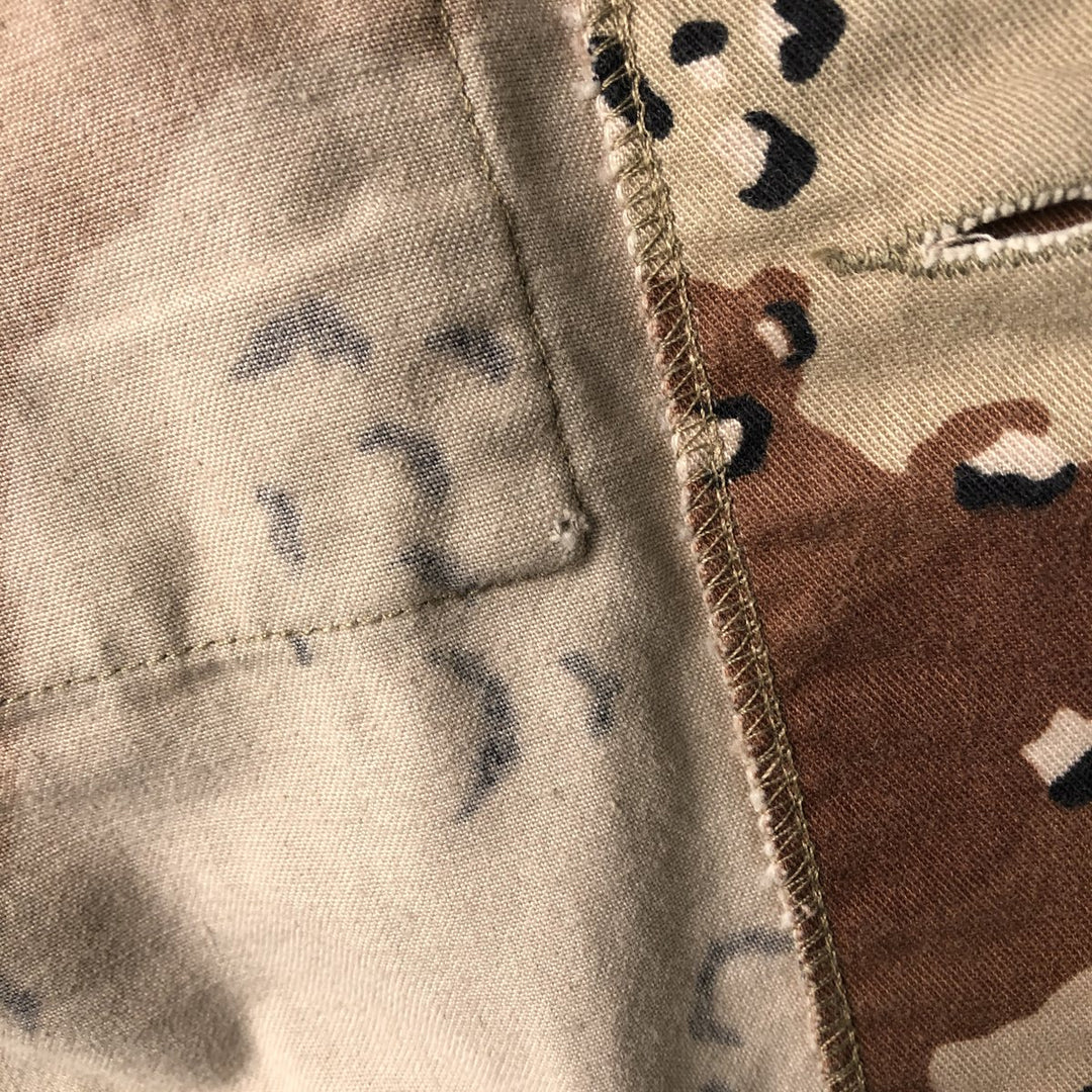 Vintage US Military Camouflage Pattern 6C Dessert Chocolate Chip Camo Stars and Stripes BDU Military Jacket, Men's Size Medium Nylon Beige type Vintage Second Hand
