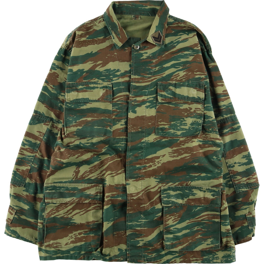 Greek Army Camouflage Pattern Lizard Camo Military Jacket, Men's Size XL unclear Khaki type Vintage Second Hand