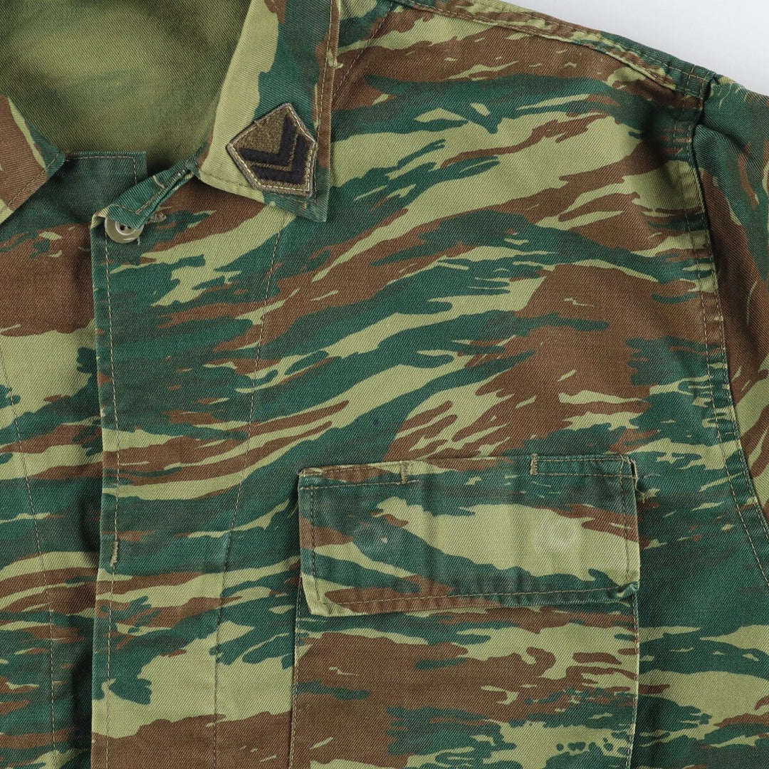 Greek Army Camouflage Pattern Lizard Camo Military Jacket, Men's Size XL unclear Khaki type Vintage Second Hand