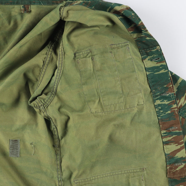 Greek Army Camouflage Pattern Lizard Camo Military Jacket, Men's Size XL unclear Khaki type Vintage Second Hand
