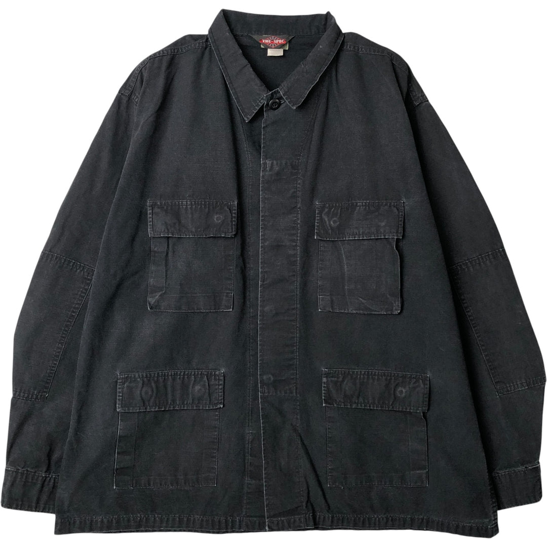 Civilian Tru-Spec Ripstop Military Jacket, Men's XL cotton black type Vintage Second Hand