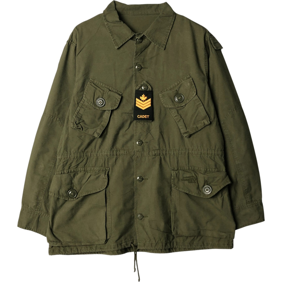 Canadian Army College Military Field Jacket, Made in Canada, Men's Size L Nylon Khaki type Vintage Second Hand