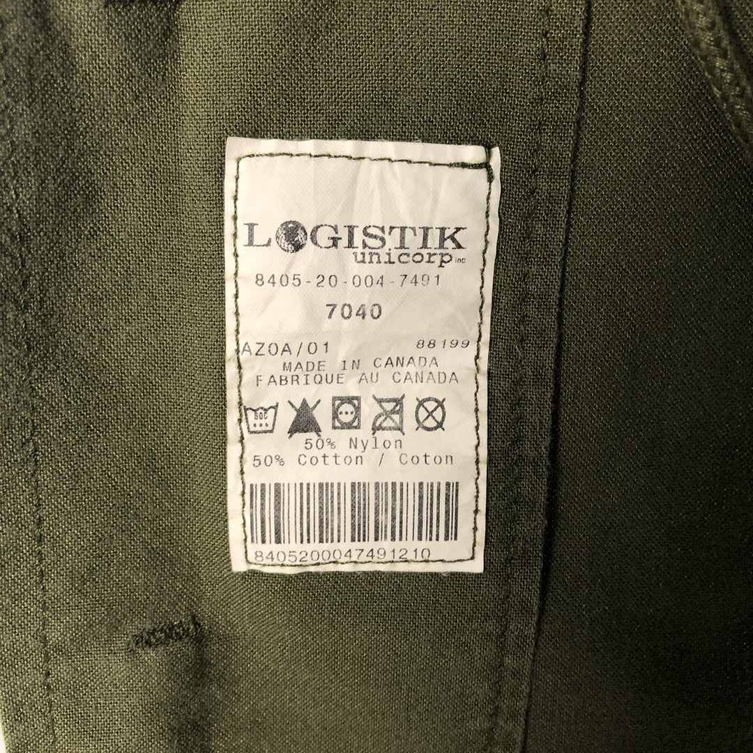 Canadian Army College Military Field Jacket, Made in Canada, Men's Size L Nylon Khaki type Vintage Second Hand