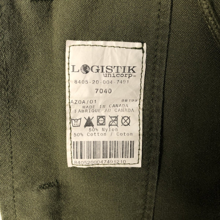 Canadian Army College Military Field Jacket, Made in Canada, Men's Size L Nylon Khaki type Vintage Second Hand