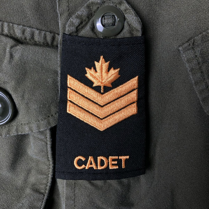 Canadian Army College Military Field Jacket, Made in Canada, Men's Size L Nylon Khaki type Vintage Second Hand