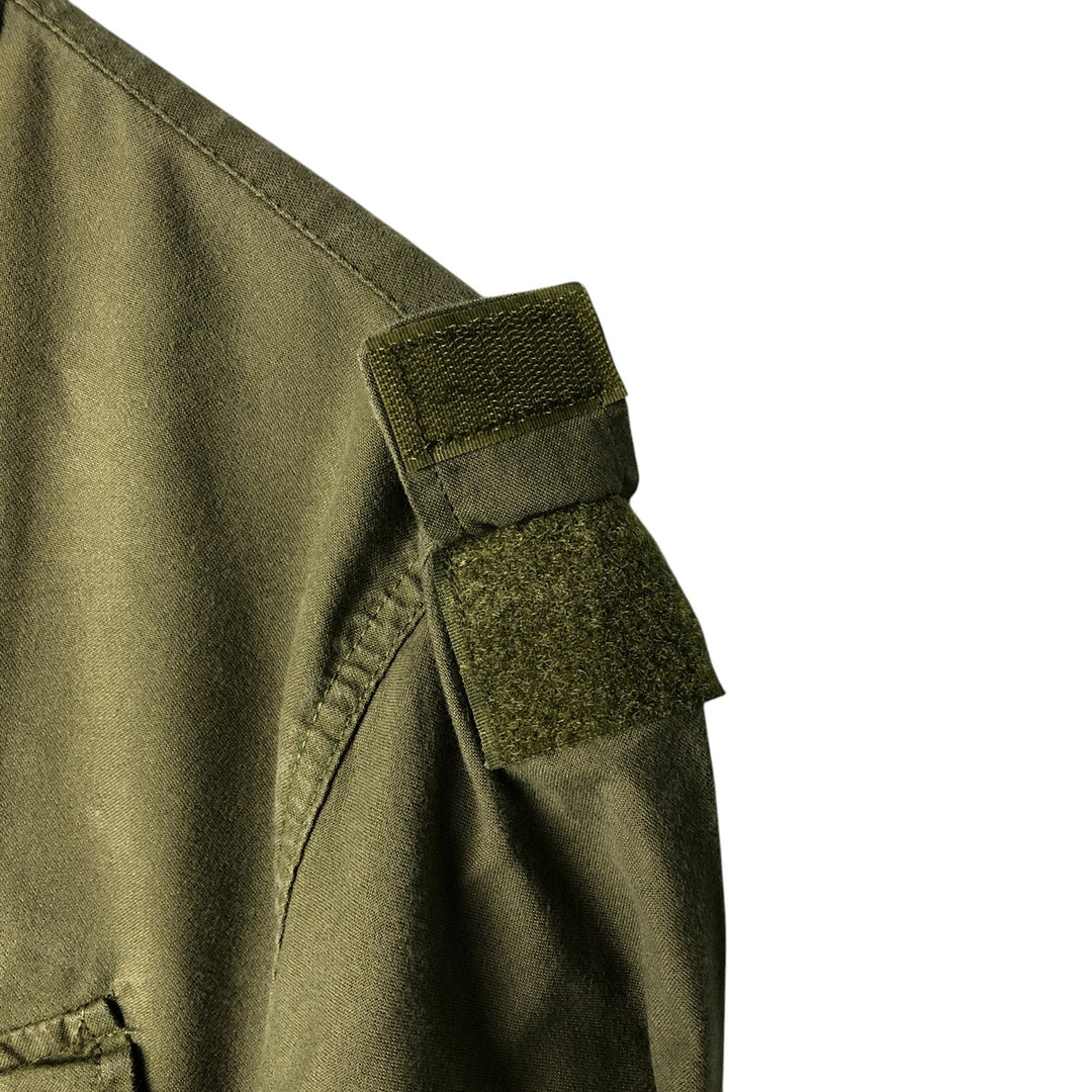 Canadian Army College Military Field Jacket, Made in Canada, Men's Size L Nylon Khaki type Vintage Second Hand