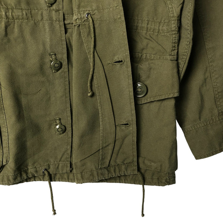 Canadian Army College Military Field Jacket, Made in Canada, Men's Size L Nylon Khaki type Vintage Second Hand