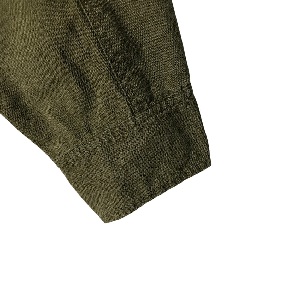 Canadian Army College Military Field Jacket, Made in Canada, Men's Size L Nylon Khaki type Vintage Second Hand