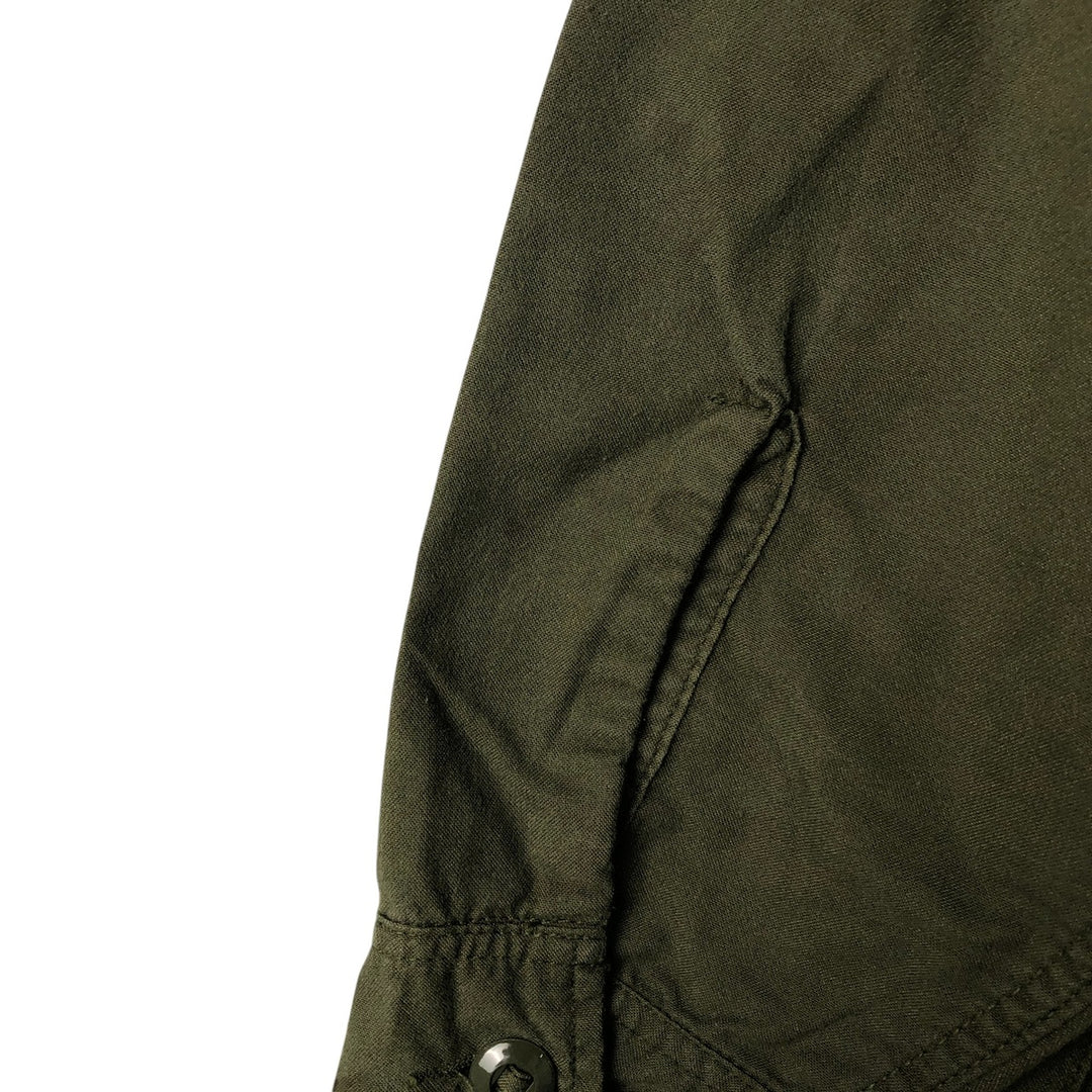 Canadian Army College Military Field Jacket, Made in Canada, Men's Size L Nylon Khaki type Vintage Second Hand