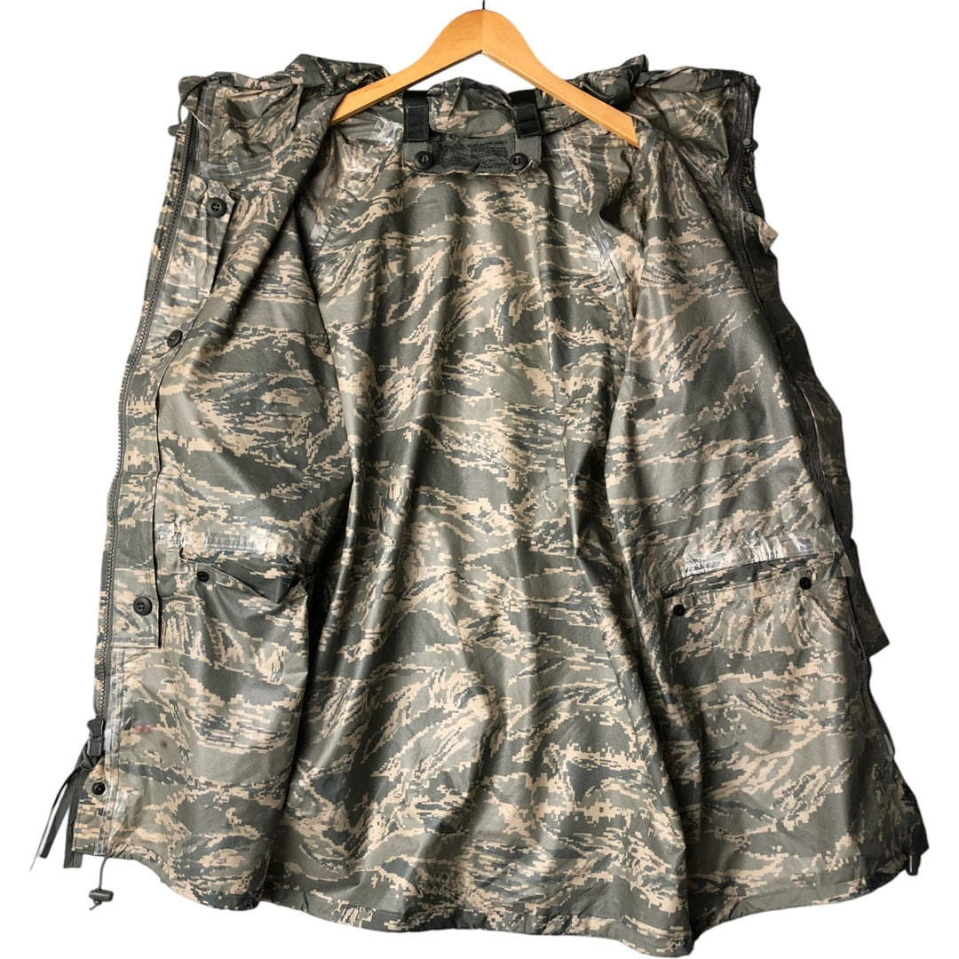Authentic 2000'S US military ABU Digital Tiger Camo rain jacket, made in the USA, size X-Small (men's size XS). unclear gray type Vintage Second Hand