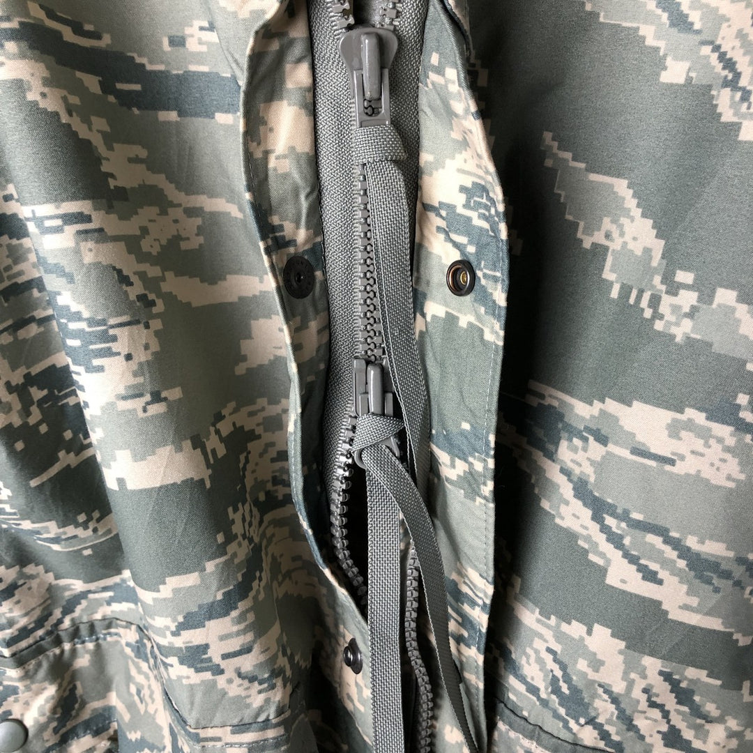 Authentic 2000'S US military ABU Digital Tiger Camo rain jacket, made in the USA, size X-Small (men's size XS). unclear gray type Vintage Second Hand