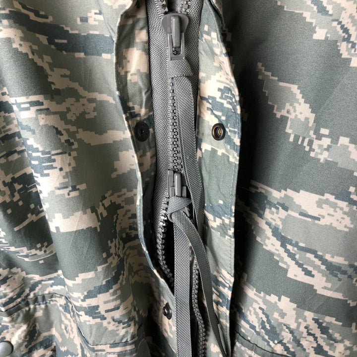 Authentic 2000'S US military ABU Digital Tiger Camo rain jacket, made in the USA, size X-Small (men's size XS). unclear gray type Vintage Second Hand
