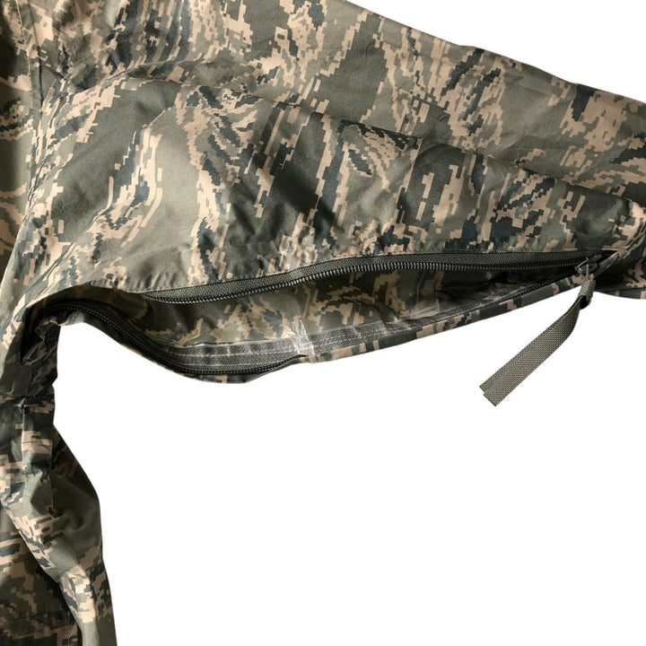 Authentic 2000'S US military ABU Digital Tiger Camo rain jacket, made in the USA, size X-Small (men's size XS). unclear gray type Vintage Second Hand