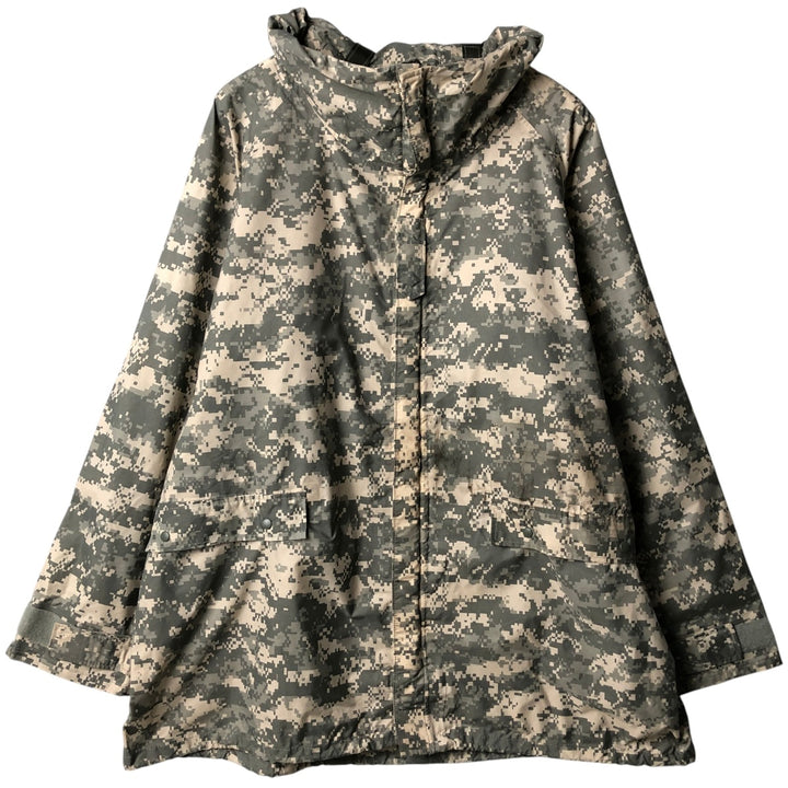 Authentic 2000'S US Military Camouflage Pattern ACU Digital Camo Military Rain Parka, Made in USA, Large, Men's Size L unclear Khaki type Vintage Second Hand