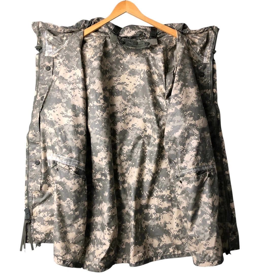 Authentic 2000'S US Military Camouflage Pattern ACU Digital Camo Military Rain Parka, Made in USA, Large, Men's Size L unclear Khaki type Vintage Second Hand