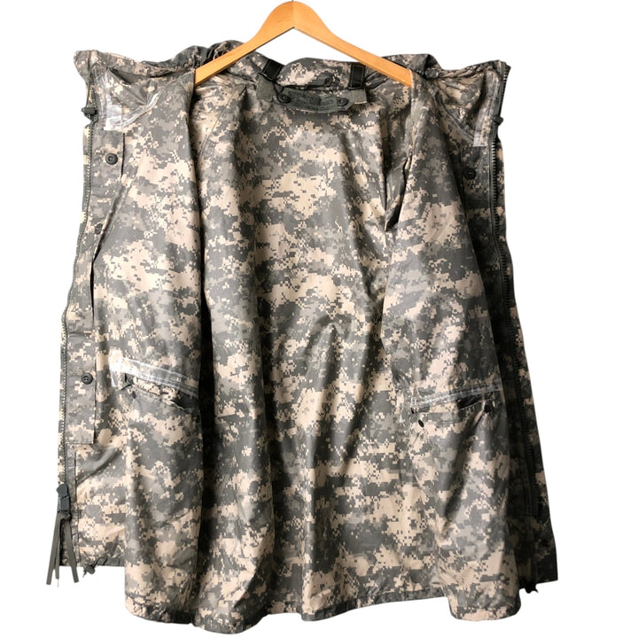 Authentic 2000'S US Military Camouflage Pattern ACU Digital Camo Military Rain Parka, Made in USA, Large, Men's Size L unclear Khaki type Vintage Second Hand