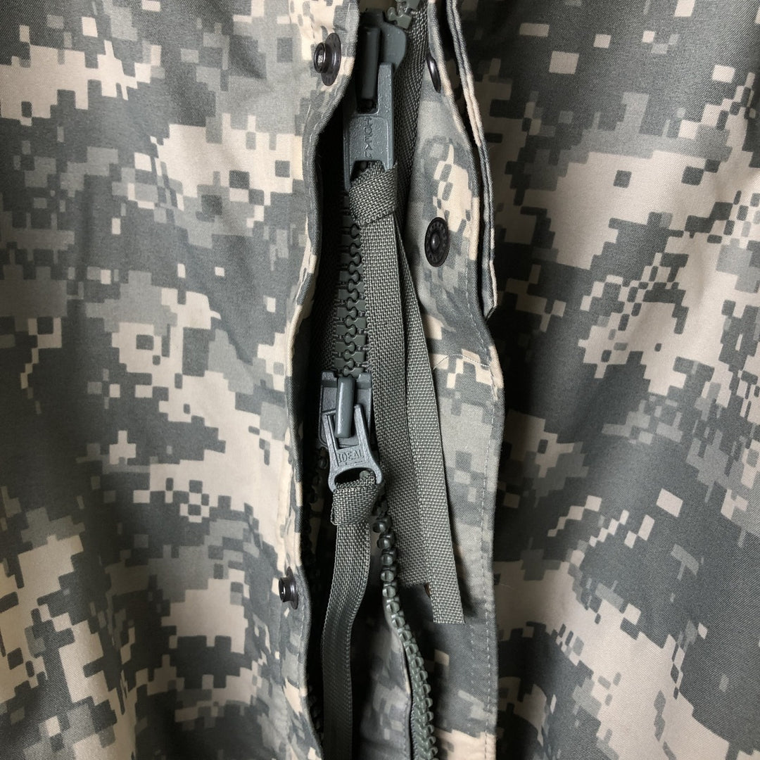 Authentic 2000'S US Military Camouflage Pattern ACU Digital Camo Military Rain Parka, Made in USA, Large, Men's Size L unclear Khaki type Vintage Second Hand