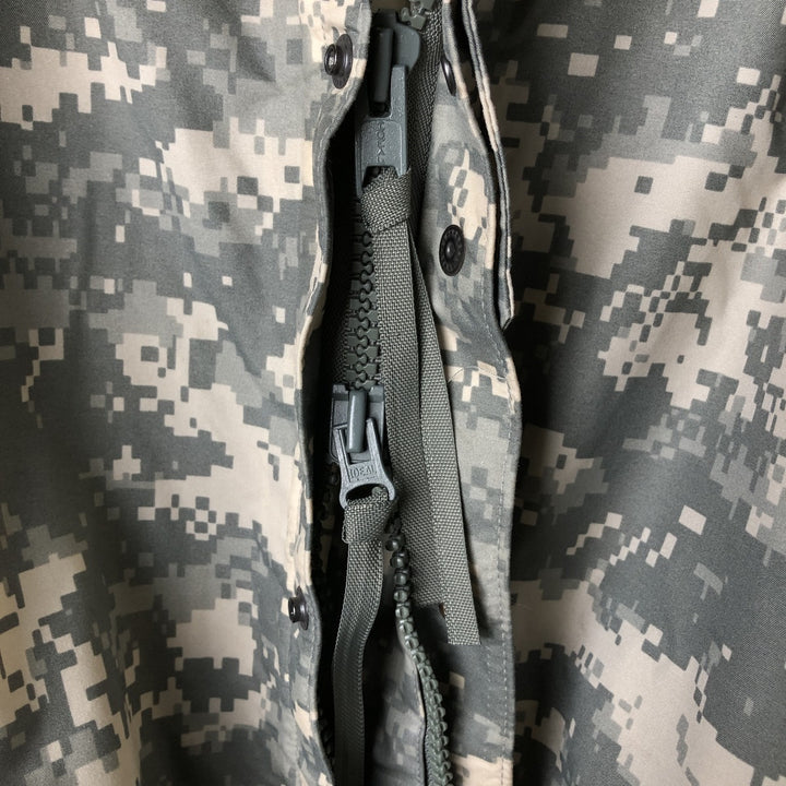Authentic 2000'S US Military Camouflage Pattern ACU Digital Camo Military Rain Parka, Made in USA, Large, Men's Size L unclear Khaki type Vintage Second Hand