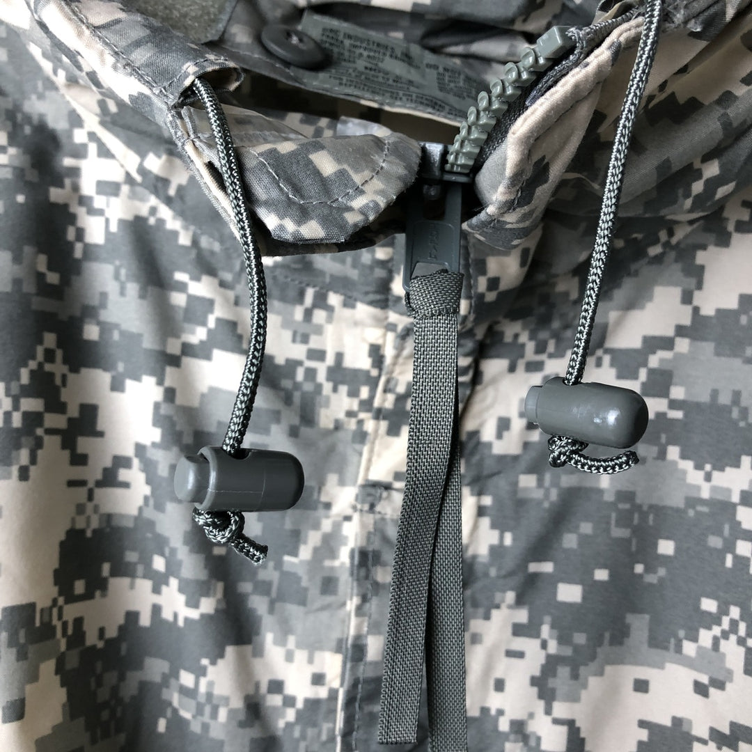 Authentic 2000'S US Military Camouflage Pattern ACU Digital Camo Military Rain Parka, Made in USA, Large, Men's Size L unclear Khaki type Vintage Second Hand