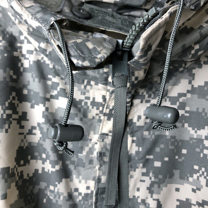 Authentic 2000'S US Military Camouflage Pattern ACU Digital Camo Military Rain Parka, Made in USA, Large, Men's Size L unclear Khaki type Vintage Second Hand