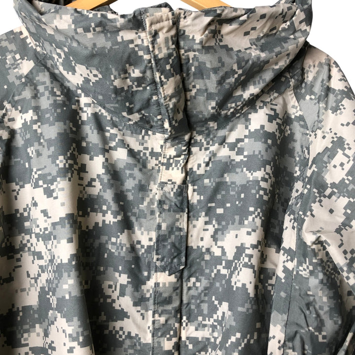 Authentic 2000'S US Military Camouflage Pattern ACU Digital Camo Military Rain Parka, Made in USA, Large, Men's Size L unclear Khaki type Vintage Second Hand