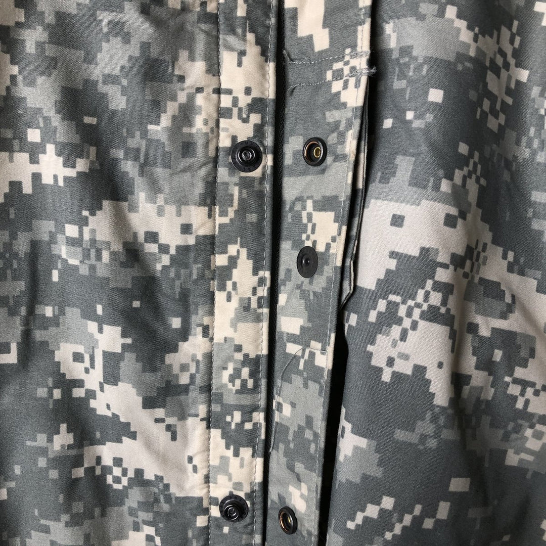 Authentic 2000'S US Military Camouflage Pattern ACU Digital Camo Military Rain Parka, Made in USA, Large, Men's Size L unclear Khaki type Vintage Second Hand
