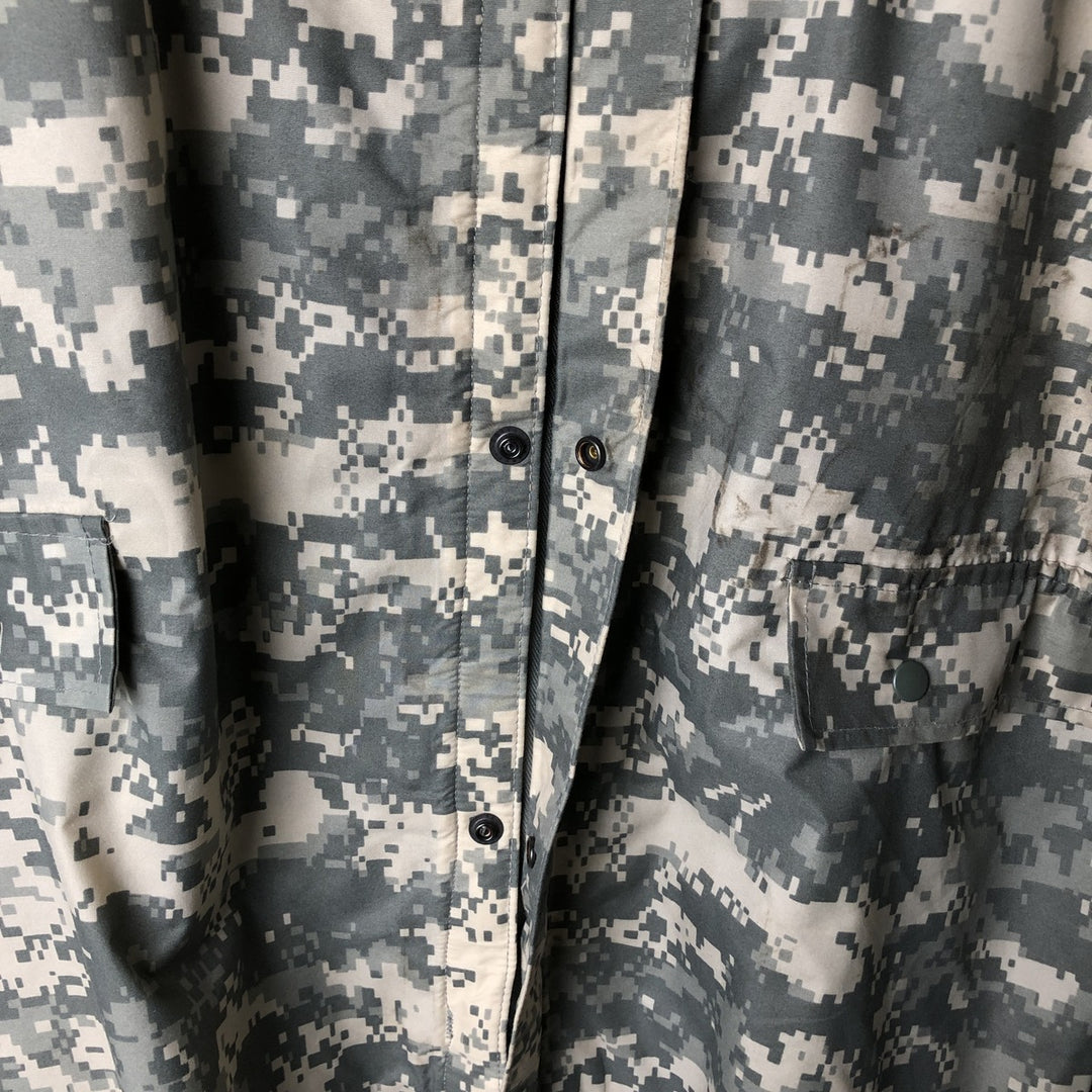 Authentic 2000'S US Military Camouflage Pattern ACU Digital Camo Military Rain Parka, Made in USA, Large, Men's Size L unclear Khaki type Vintage Second Hand