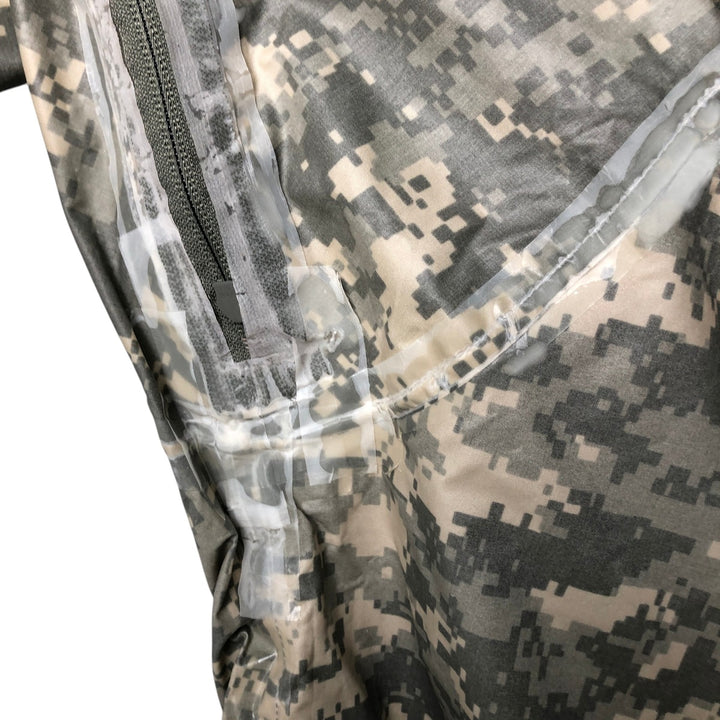Authentic 2000'S US Military Camouflage Pattern ACU Digital Camo Military Rain Parka, Made in USA, Large, Men's Size L unclear Khaki type Vintage Second Hand
