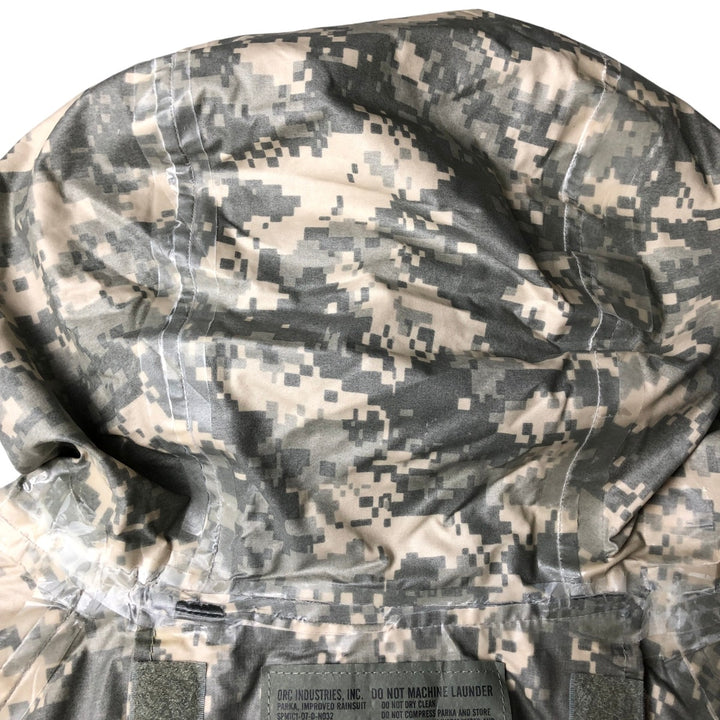 Authentic 2000'S US Military Camouflage Pattern ACU Digital Camo Military Rain Parka, Made in USA, Large, Men's Size L unclear Khaki type Vintage Second Hand