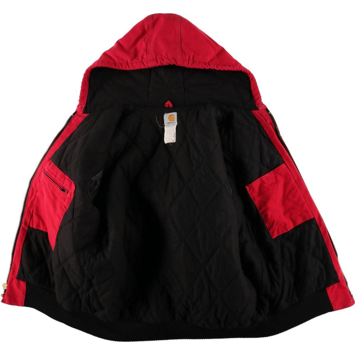 00'S Carhartt Active Jacket Duck Full Zip Parka Men's L size cotton red type Vintage Second Hand