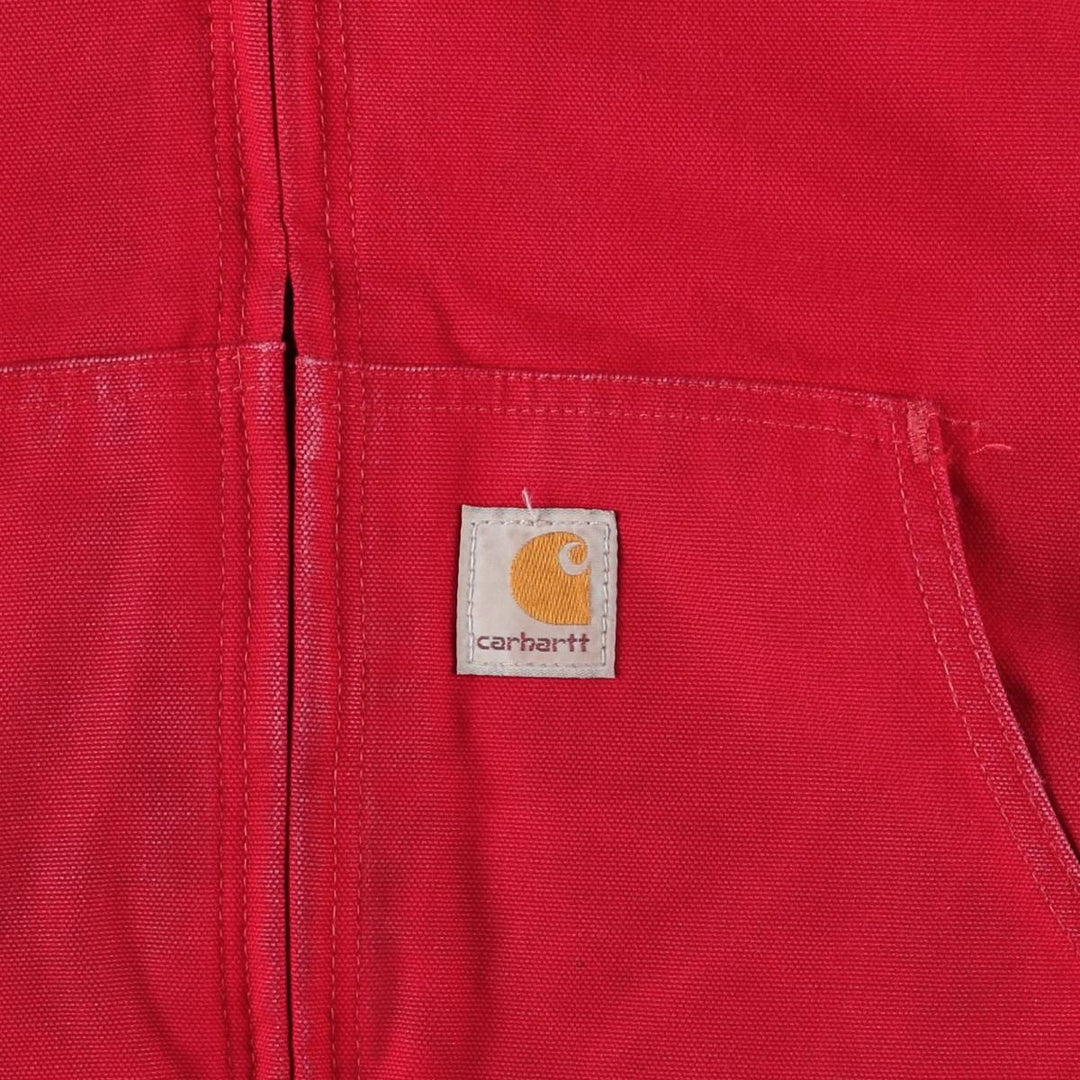 00'S Carhartt Active Jacket Duck Full Zip Parka Men's L size cotton red type Vintage Second Hand