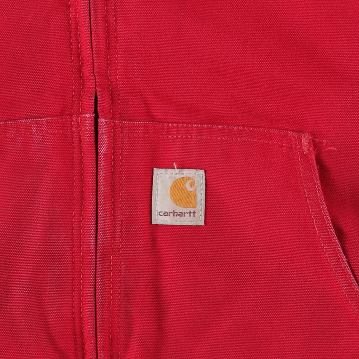 00'S Carhartt Active Jacket Duck Full Zip Parka Men's L size cotton red type Vintage Second Hand