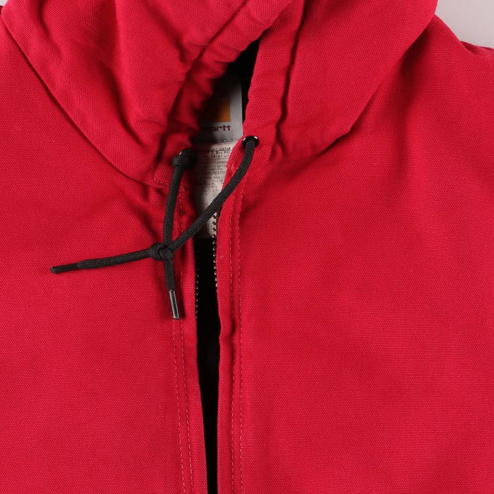 00'S Carhartt Active Jacket Duck Full Zip Parka Men's L size cotton red type Vintage Second Hand
