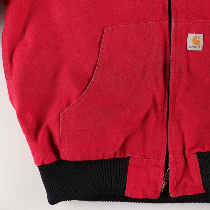 00'S Carhartt Active Jacket Duck Full Zip Parka Men's L size cotton red type Vintage Second Hand