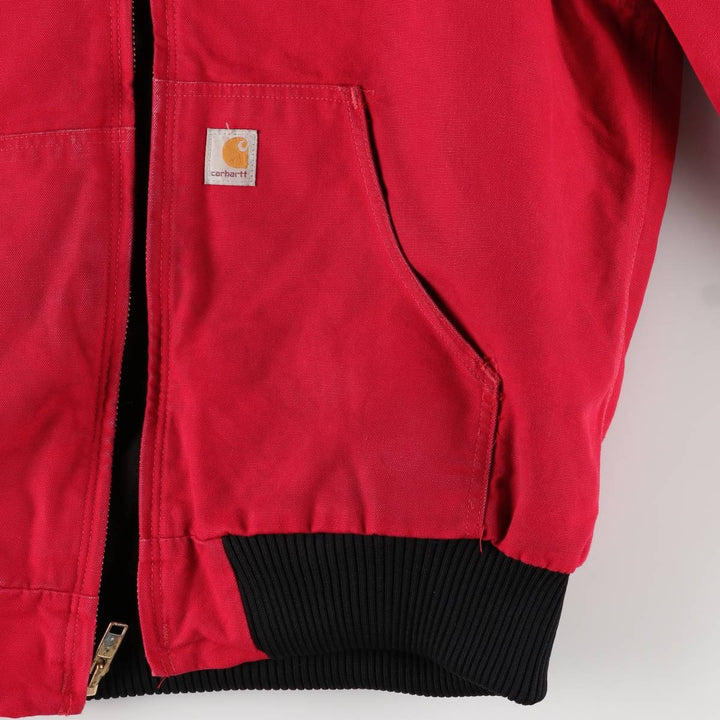00'S Carhartt Active Jacket Duck Full Zip Parka Men's L size cotton red type Vintage Second Hand