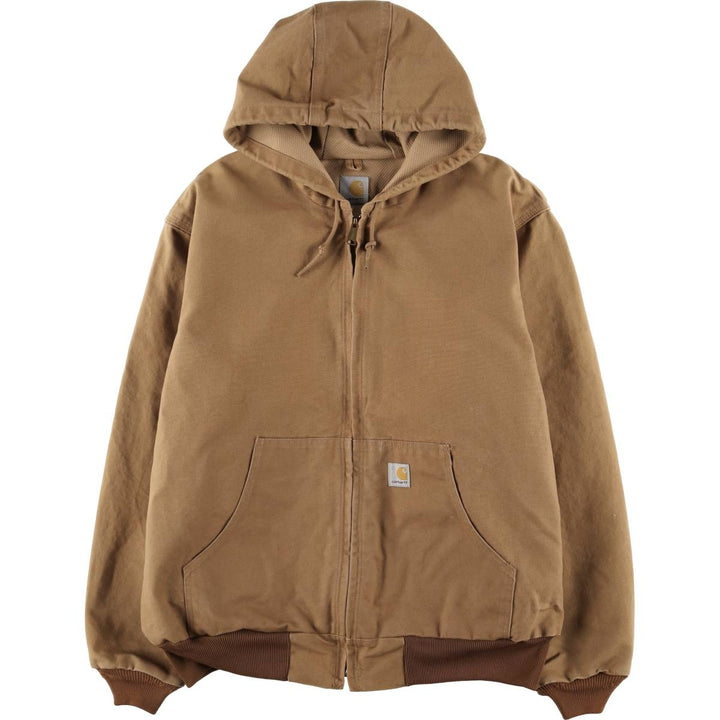 Carhartt Active Jacket Duck Full Zip Hoodie Men's XXL unclear Beige type Vintage Second Hand