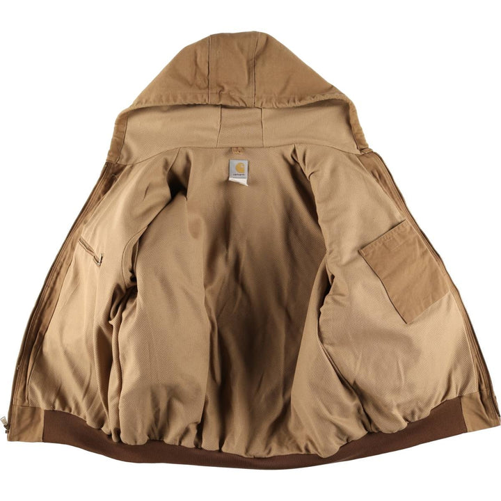 Carhartt Active Jacket Duck Full Zip Hoodie Men's XXL unclear Beige type Vintage Second Hand