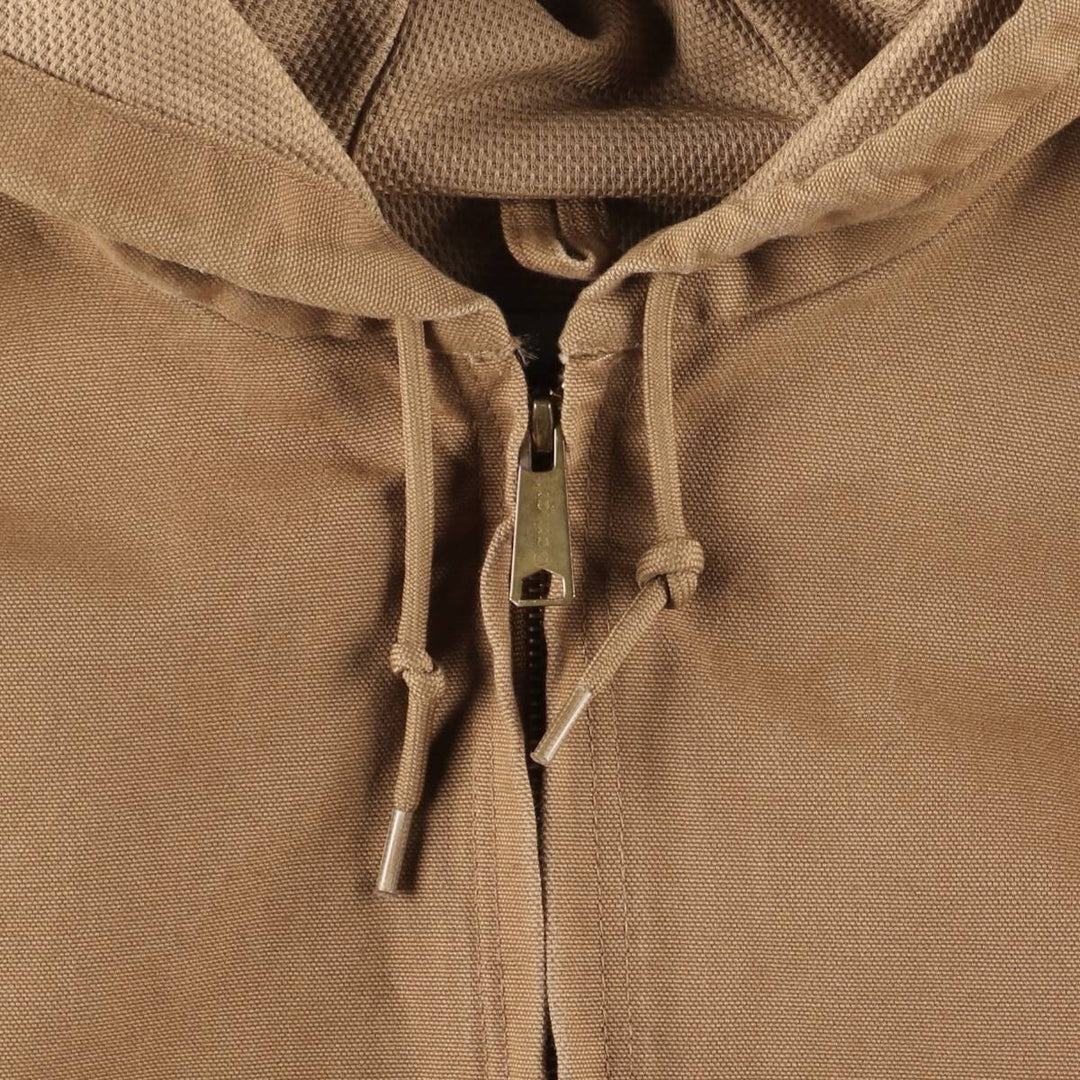 Carhartt Active Jacket Duck Full Zip Hoodie Men's XXL unclear Beige type Vintage Second Hand