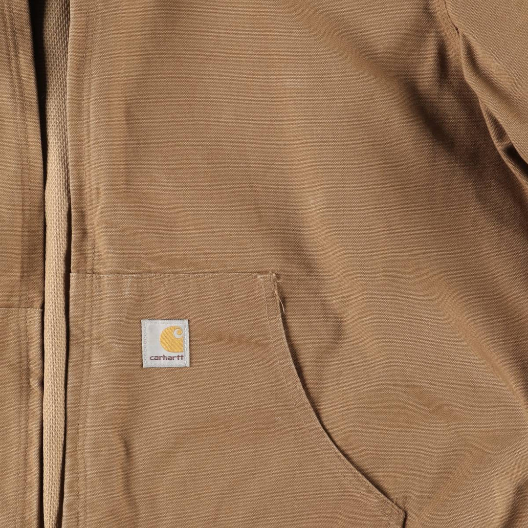 Carhartt Active Jacket Duck Full Zip Hoodie Men's XXL unclear Beige type Vintage Second Hand