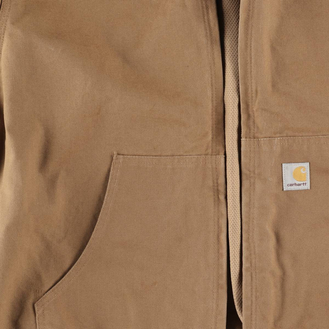 Carhartt Active Jacket Duck Full Zip Hoodie Men's XXL unclear Beige type Vintage Second Hand