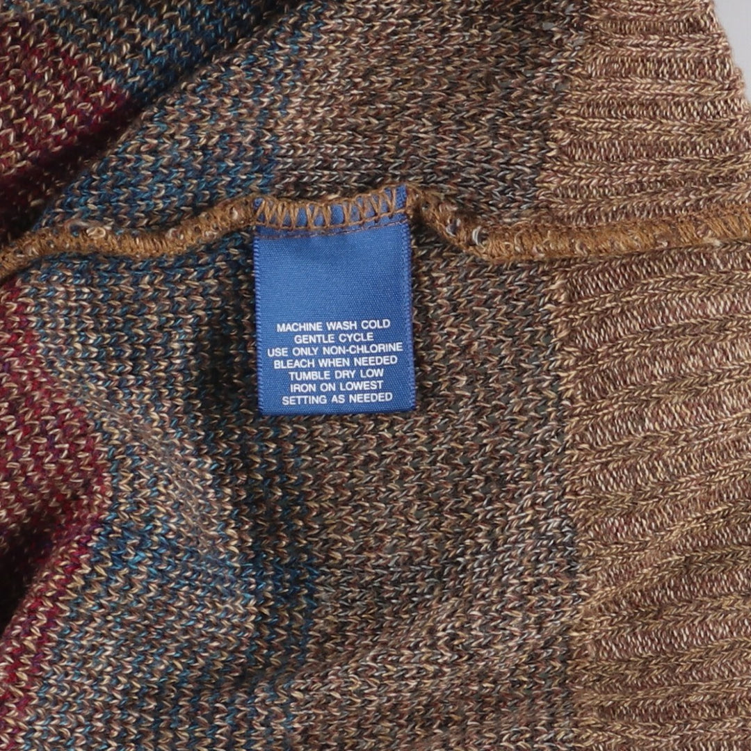 TOWN CRAFT All-Over Print Acrylic Knit Sweater, Men's Size XL acrylic brown type Vintage Second Hand