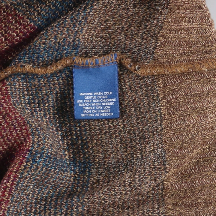 TOWN CRAFT All-Over Print Acrylic Knit Sweater, Men's Size XL acrylic brown type Vintage Second Hand