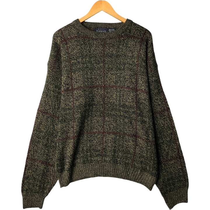 BASIC EDITIONS Acrylic Knit Sweater Men's XL acrylic Khaki type Vintage Second Hand
