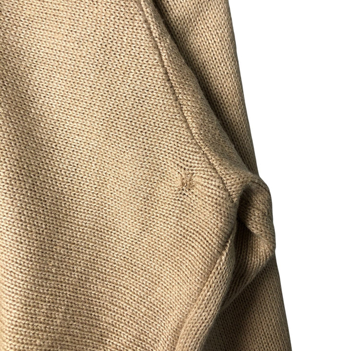 BABISTA Stripe Pattern Collared Half-Zip Sweatshirt, Men's XL (Equivalent) cotton Beige type Vintage Second Hand
