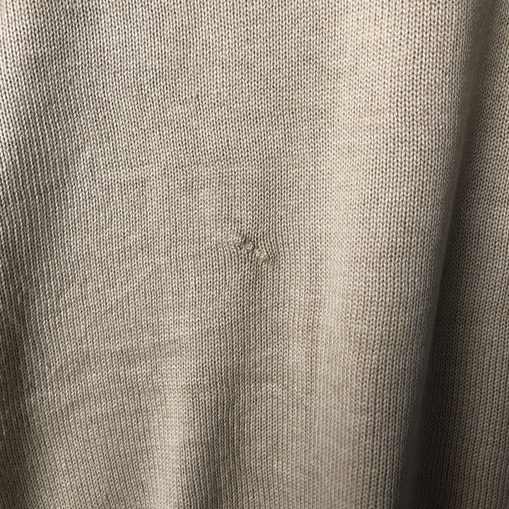 BABISTA Stripe Pattern Collared Half-Zip Sweatshirt, Men's XL (Equivalent) cotton Beige type Vintage Second Hand